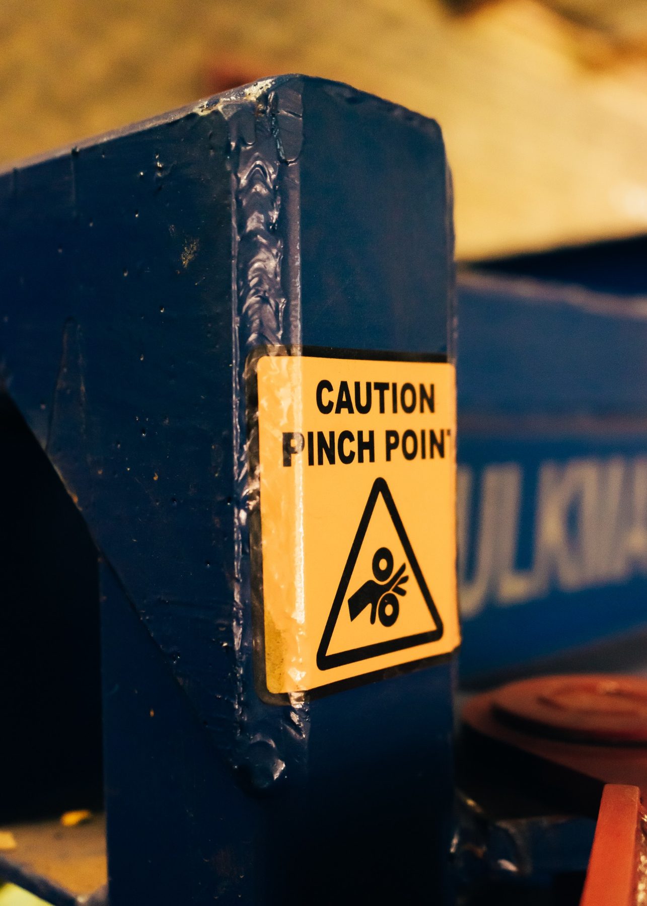 Recycling machinery safety signage