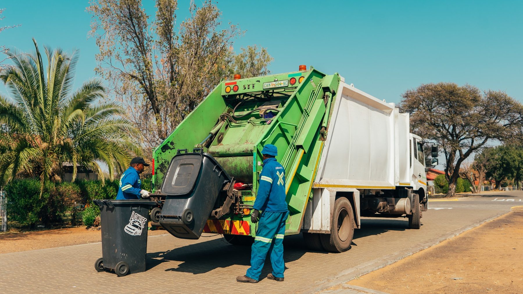 African Eagle employees conducting waste collection operations