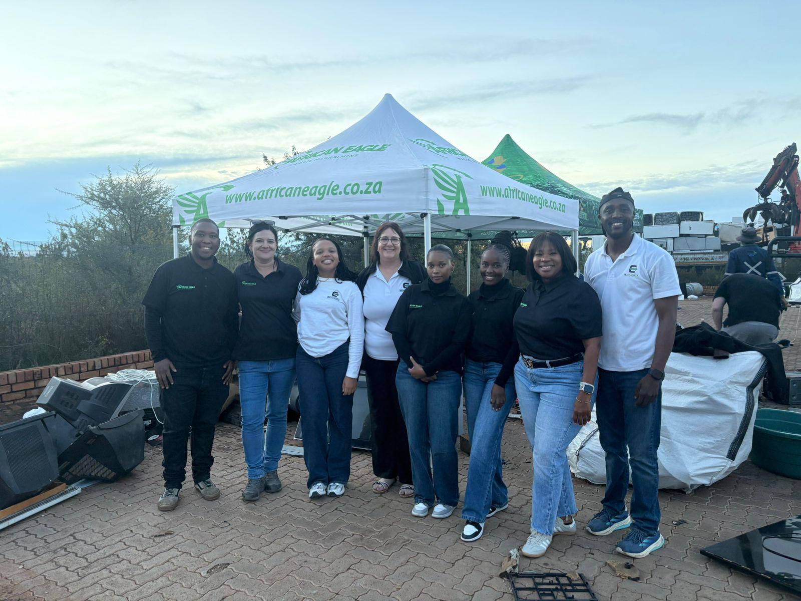 African Eagle team at an electronic waste recycling activation